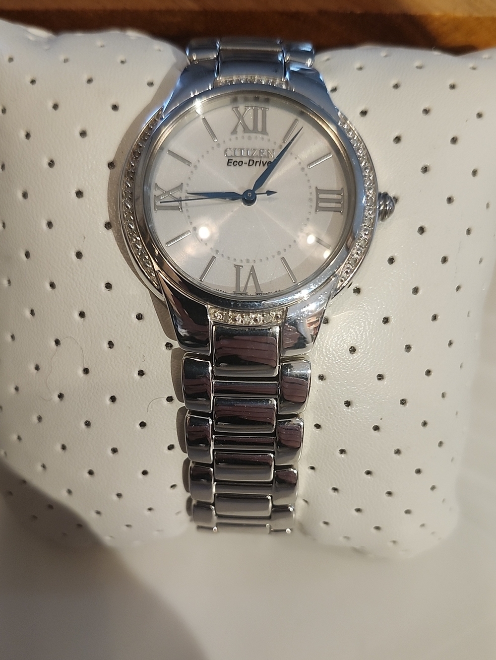 Citizen Silver and White Women's Eco-Drive Bracelet Watch